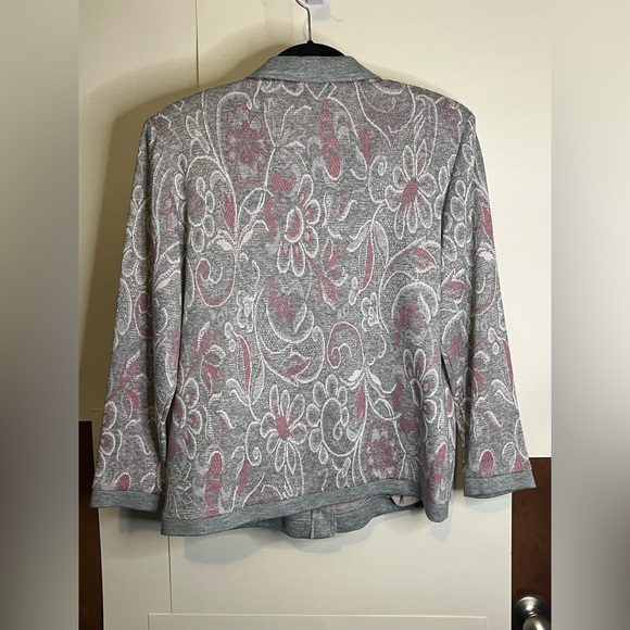 VTG 90s Draper’s & Damon’s Size PS Pink & Gray Floral Cardigan Sweater - Picture 2 of 7